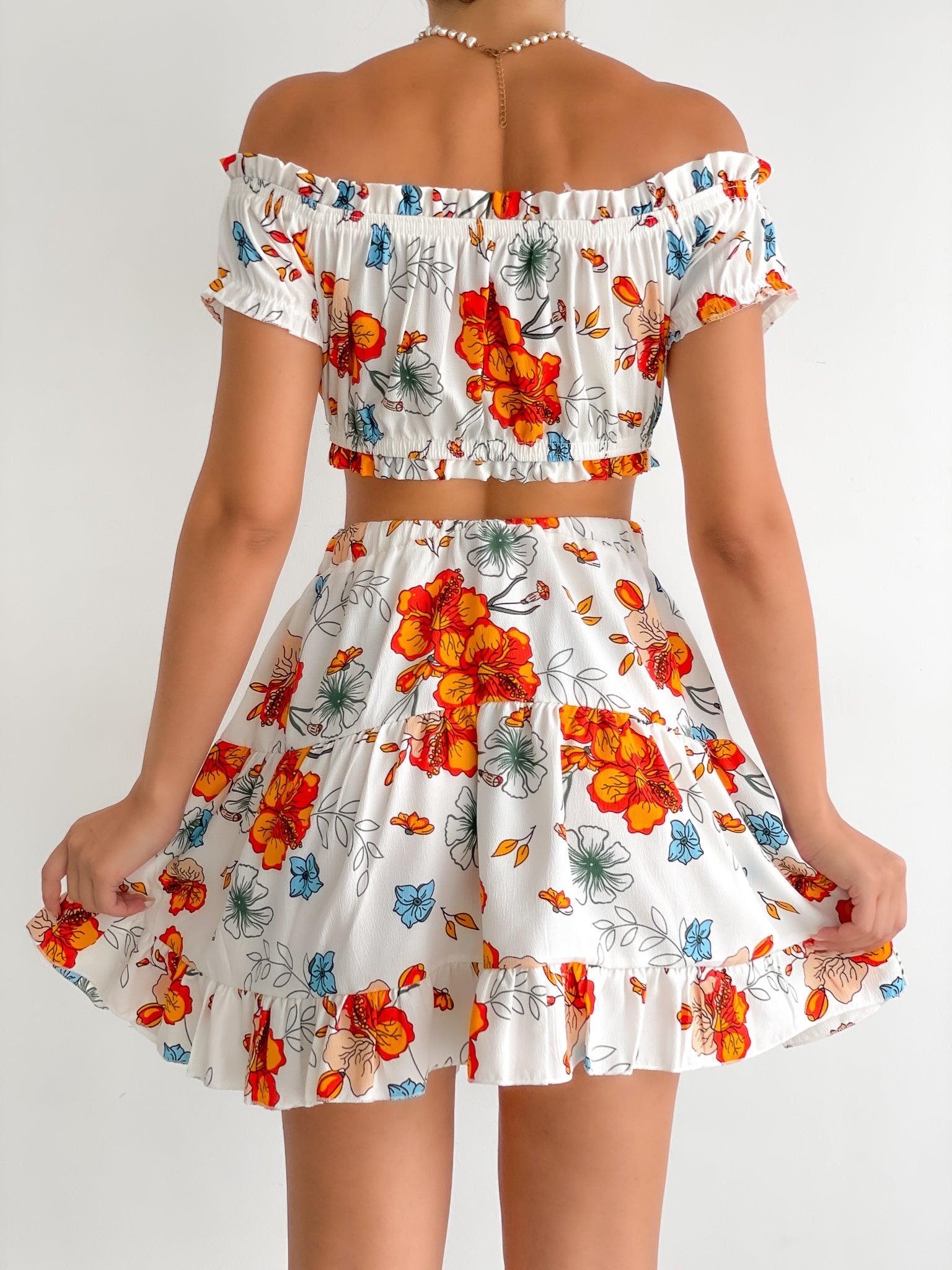 Bustier floral jupe ensemble - ElleChic Clothing